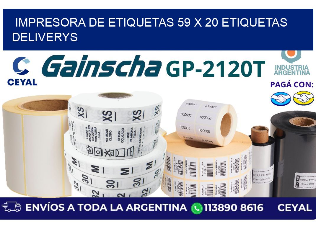 impresora de etiquetas 59 x 20 etiquetas deliverys