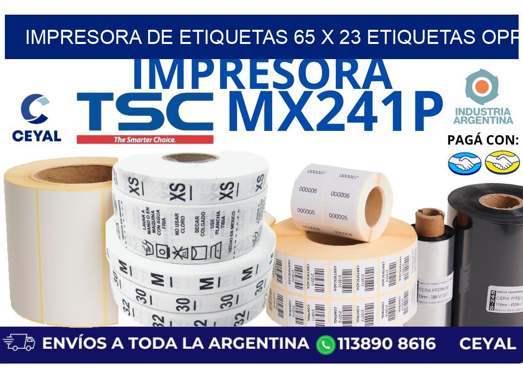 impresora de etiquetas 65 x 23 etiquetas opp