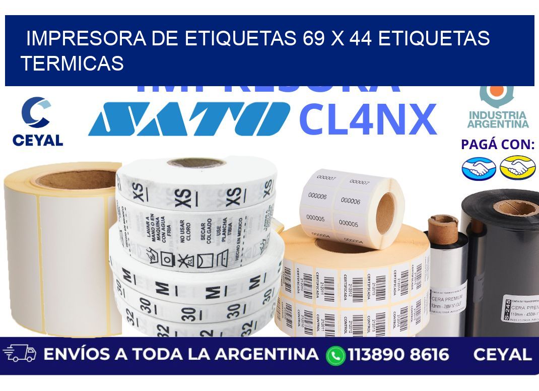 impresora de etiquetas 69 x 44 etiquetas termicas
