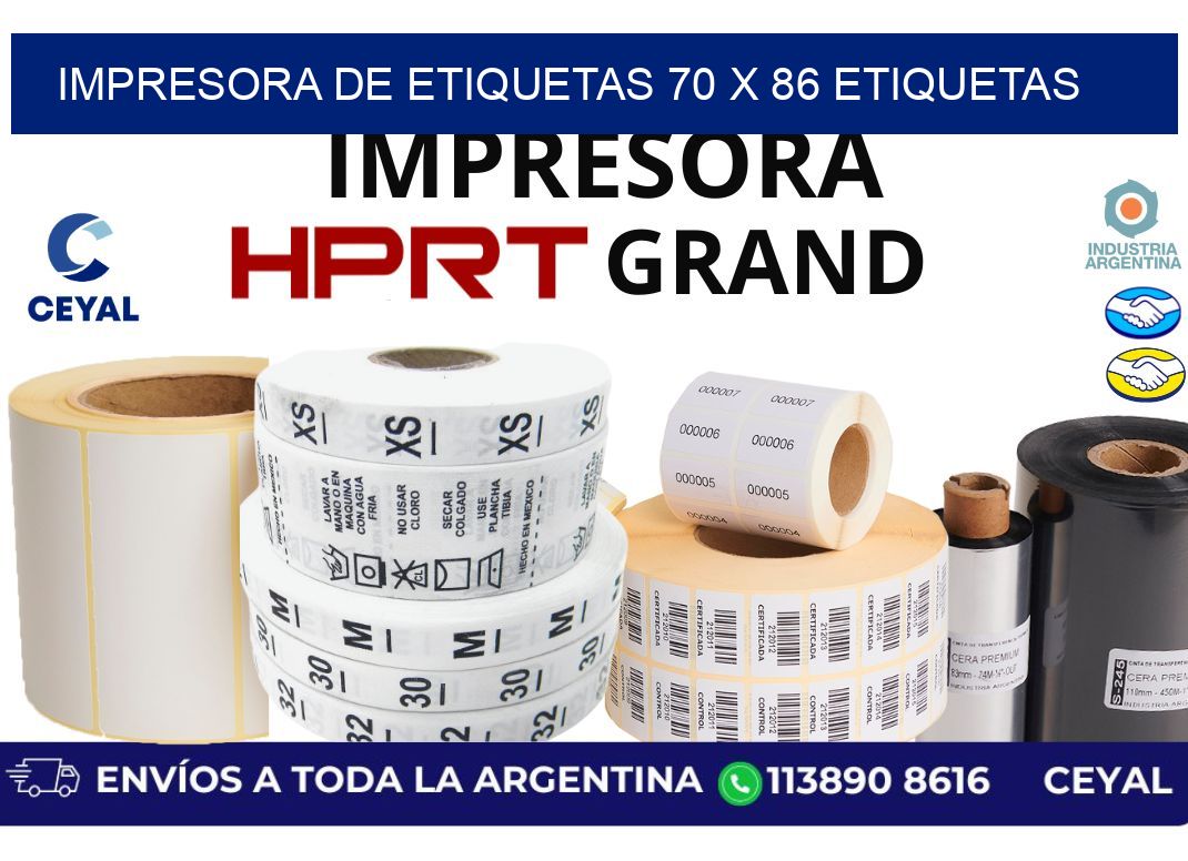 impresora de etiquetas 70 x 86 etiquetas