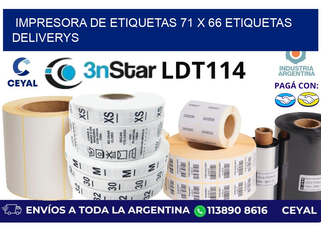 impresora de etiquetas 71 x 66 etiquetas deliverys