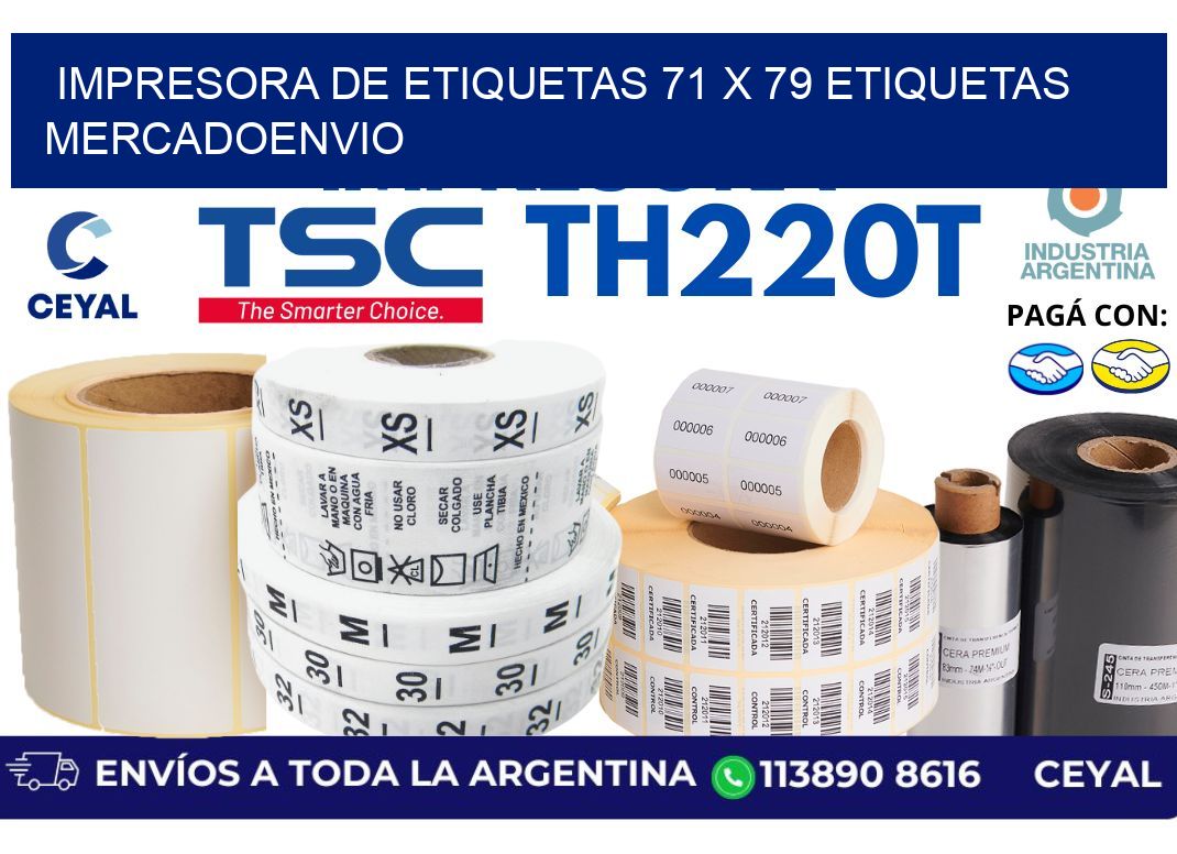 impresora de etiquetas 71 x 79 etiquetas mercadoenvio