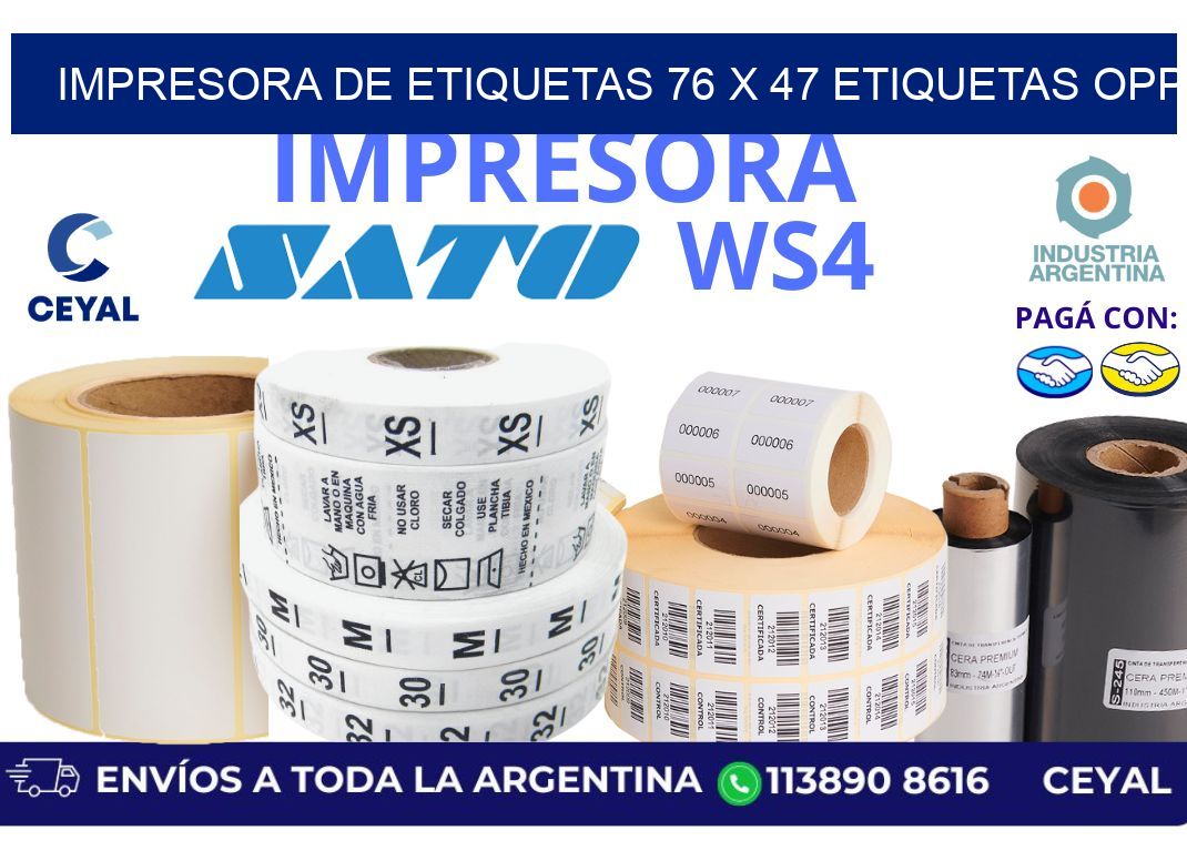 impresora de etiquetas 76 x 47 etiquetas opp