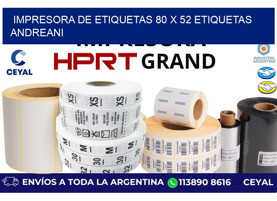 impresora de etiquetas 80 x 52 etiquetas andreani