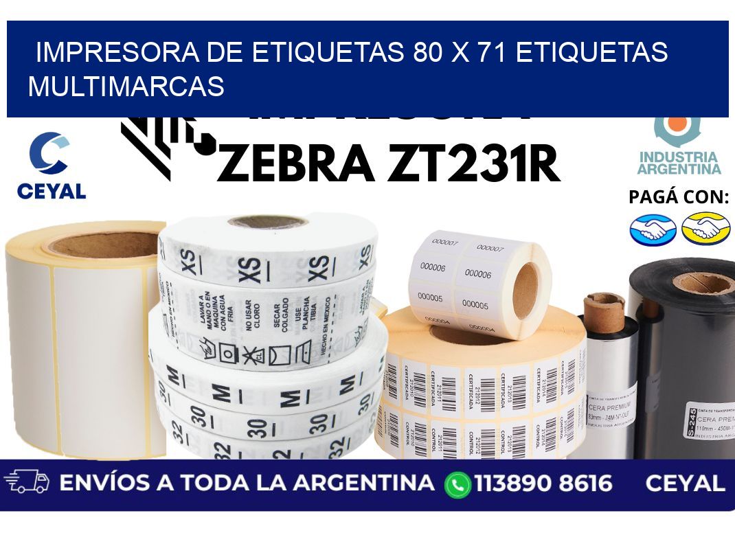 impresora de etiquetas 80 x 71 etiquetas multimarcas