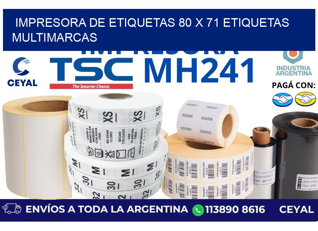 impresora de etiquetas 80 x 71 etiquetas multimarcas