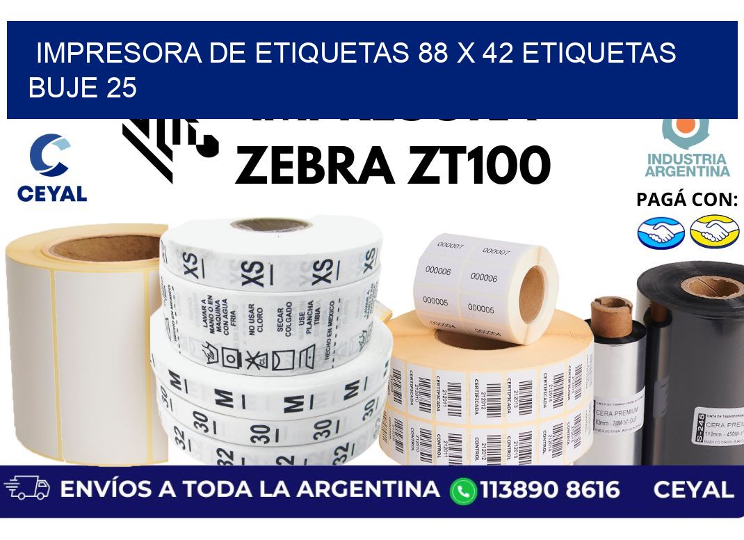 impresora de etiquetas 88 x 42 etiquetas  buje 25