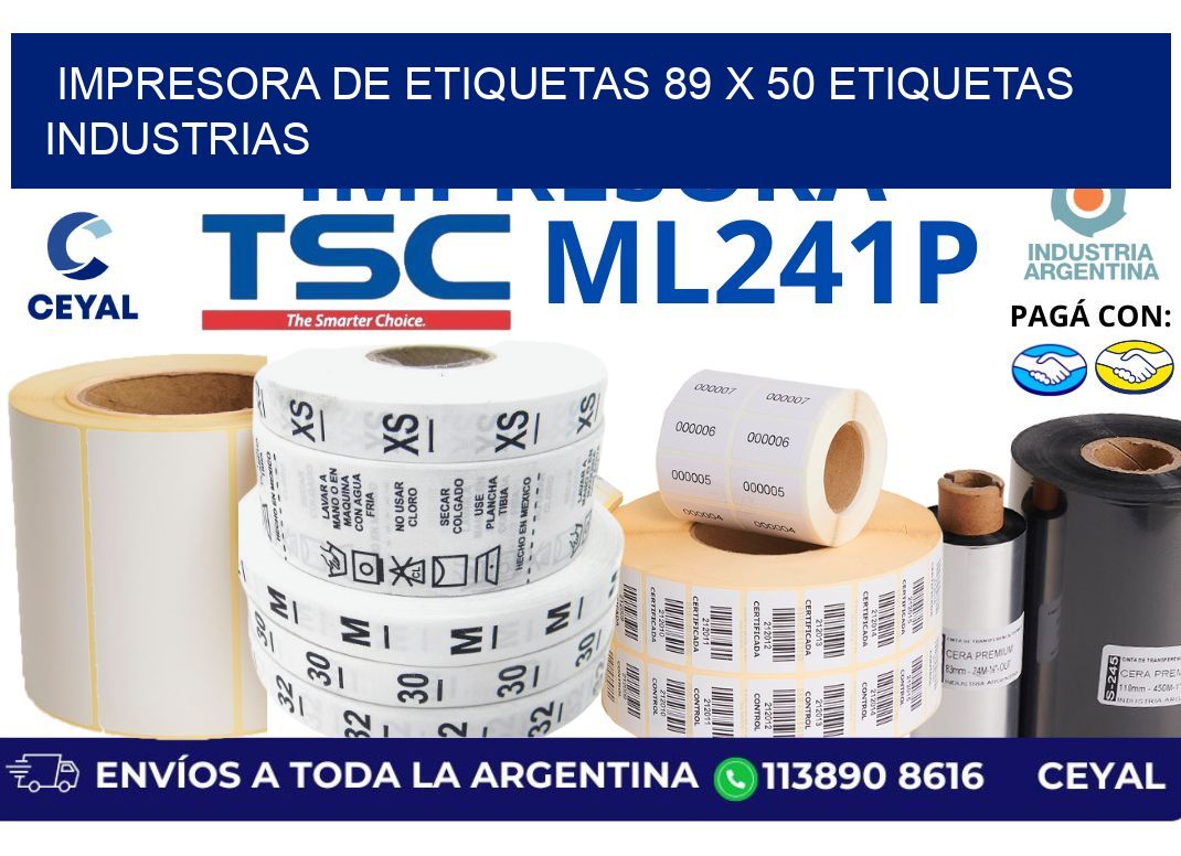 impresora de etiquetas 89 x 50 etiquetas industrias