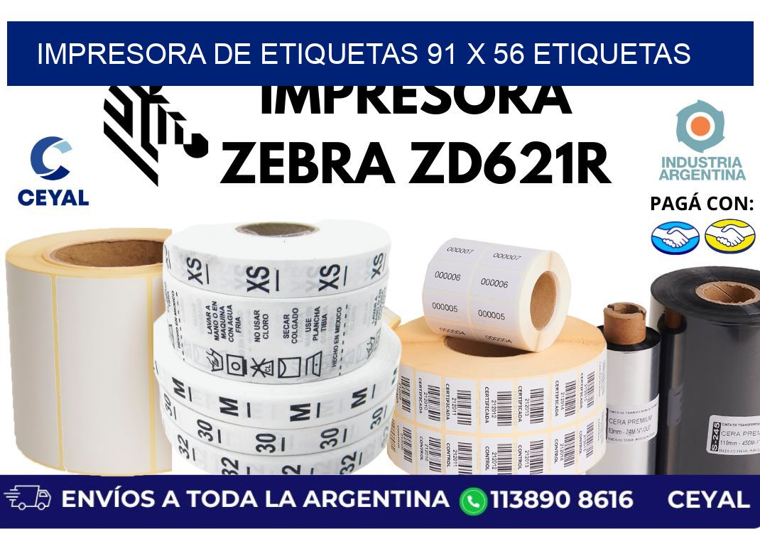 impresora de etiquetas 91 x 56 etiquetas