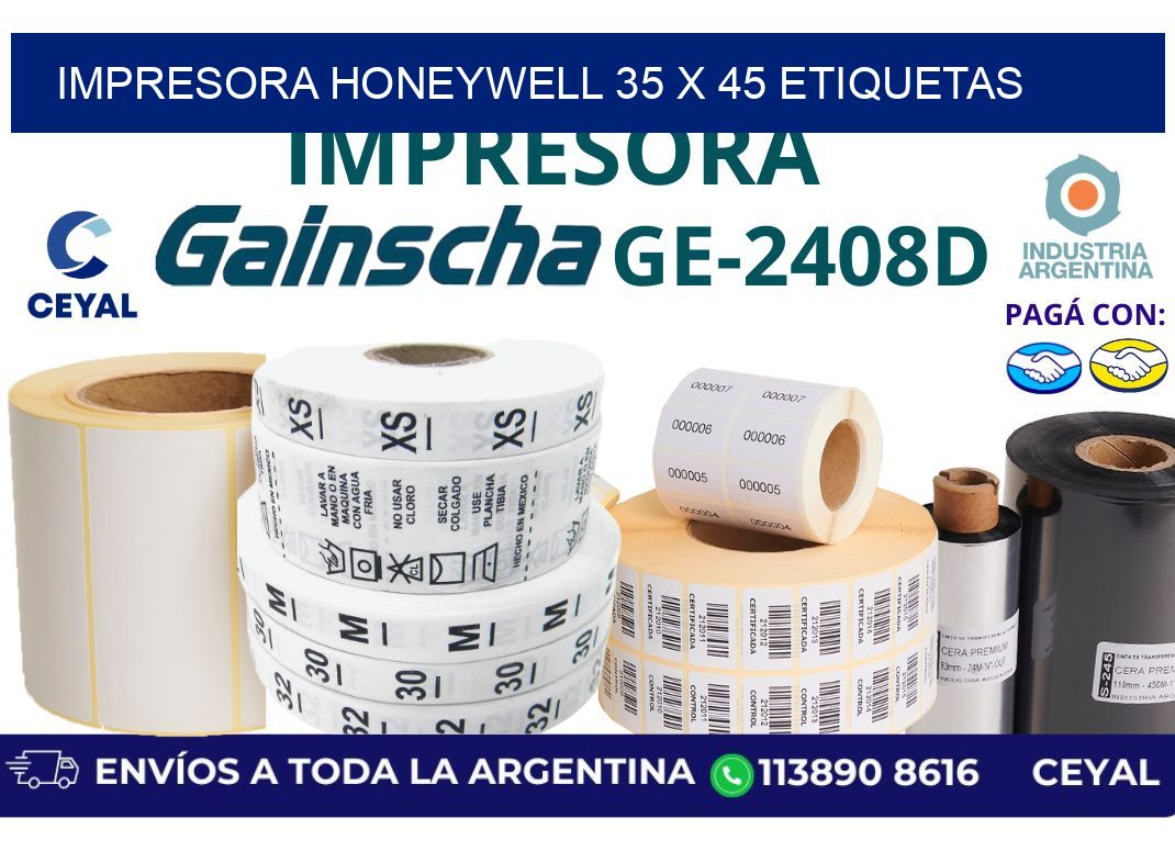 impresora honeywell 35 x 45 etiquetas