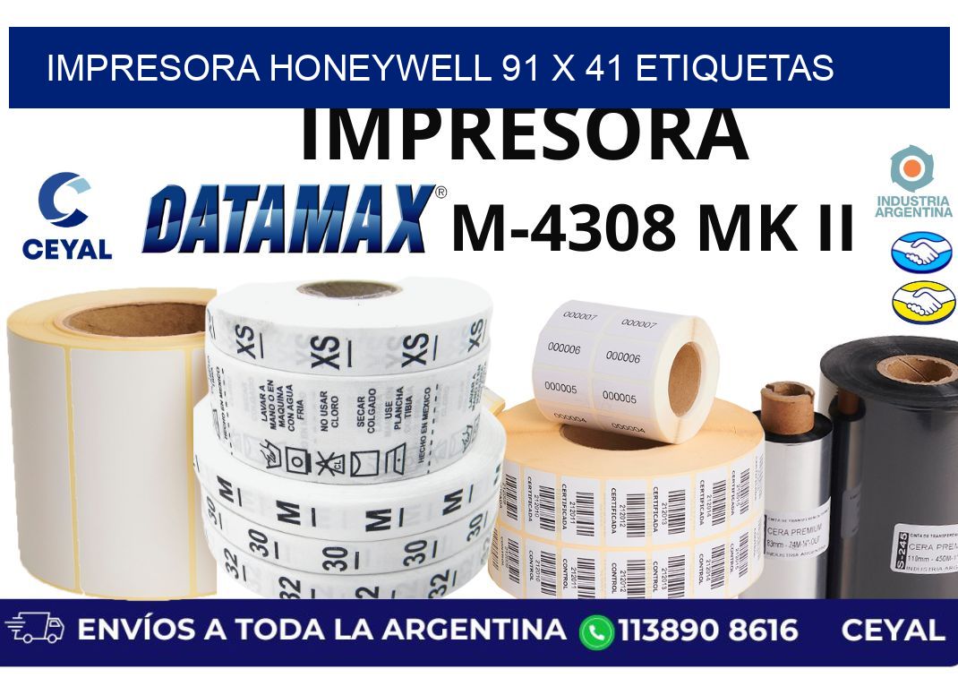impresora honeywell 91 x 41 etiquetas