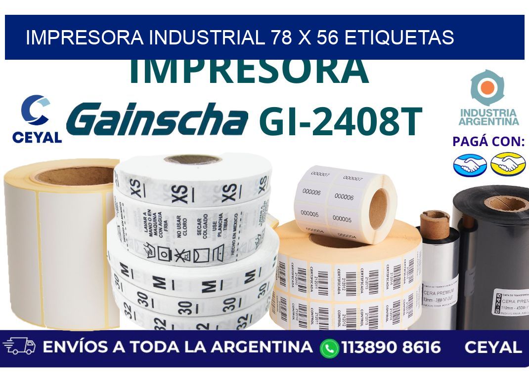 impresora industrial 78 x 56 etiquetas
