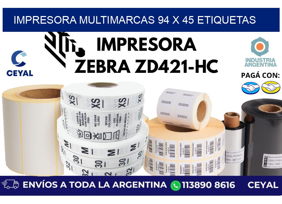 impresora multimarcas 94 x 45 etiquetas