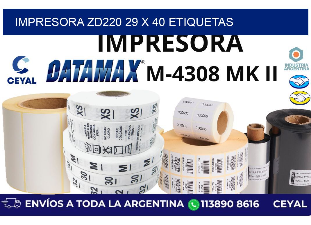 impresora zd220 29 x 40 etiquetas