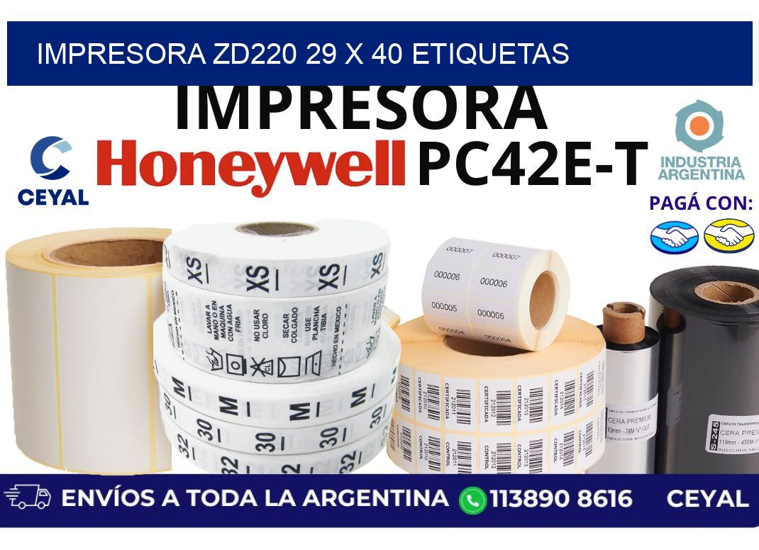impresora zd220 29 x 40 etiquetas