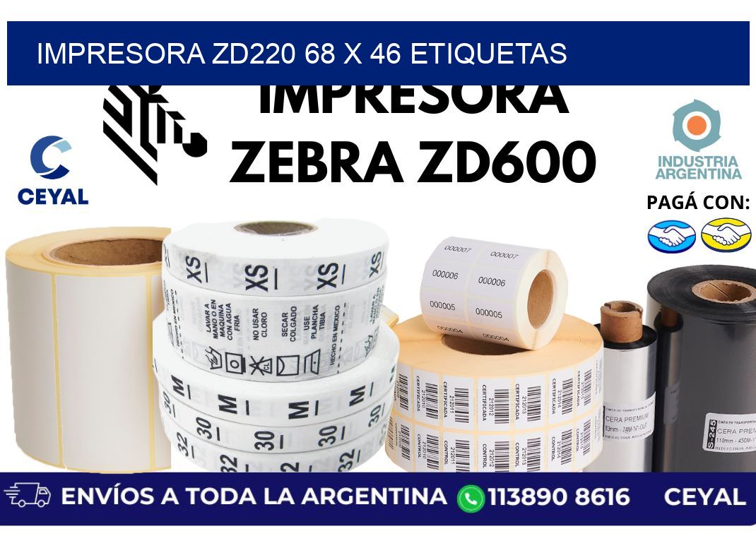 impresora zd220 68 x 46 etiquetas
