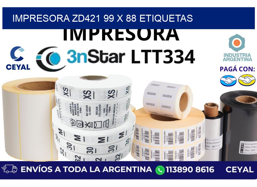 impresora zd421 99 x 88 etiquetas