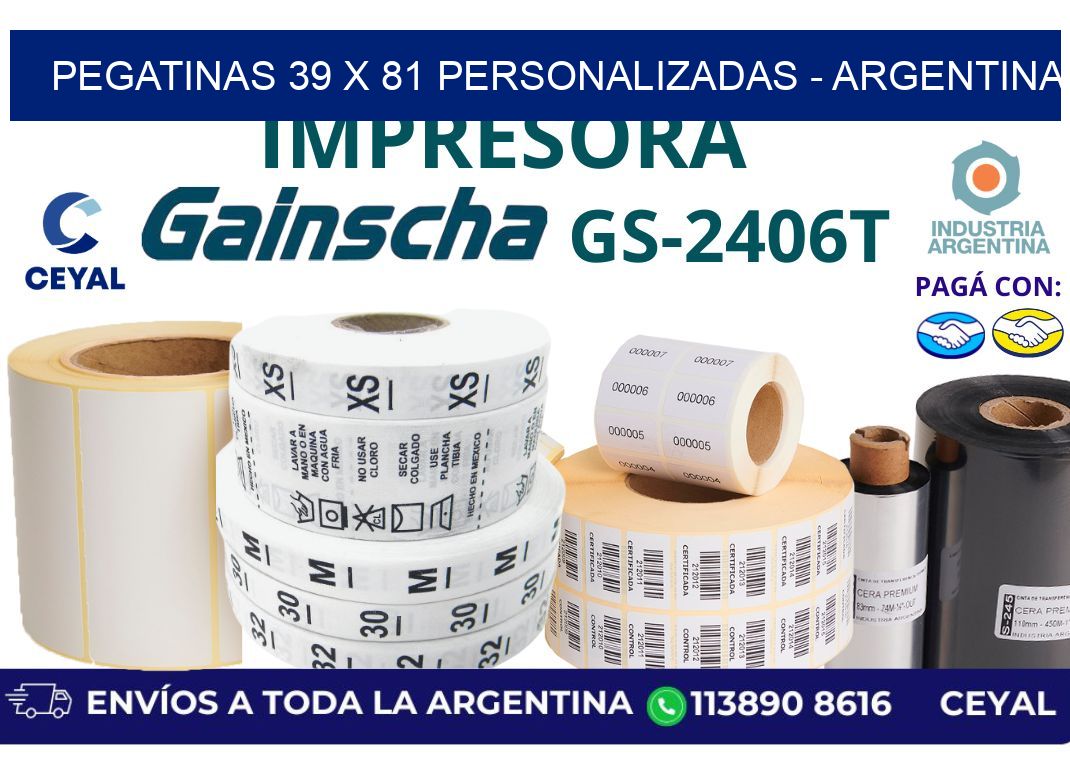 pegatinas 39 x 81 personalizadas - Argentina