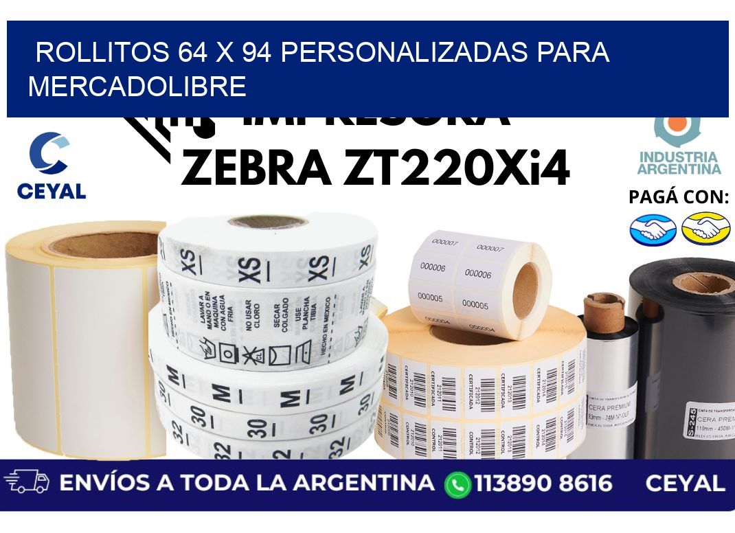 rollitos 64 x 94 personalizadas para mercadolibre