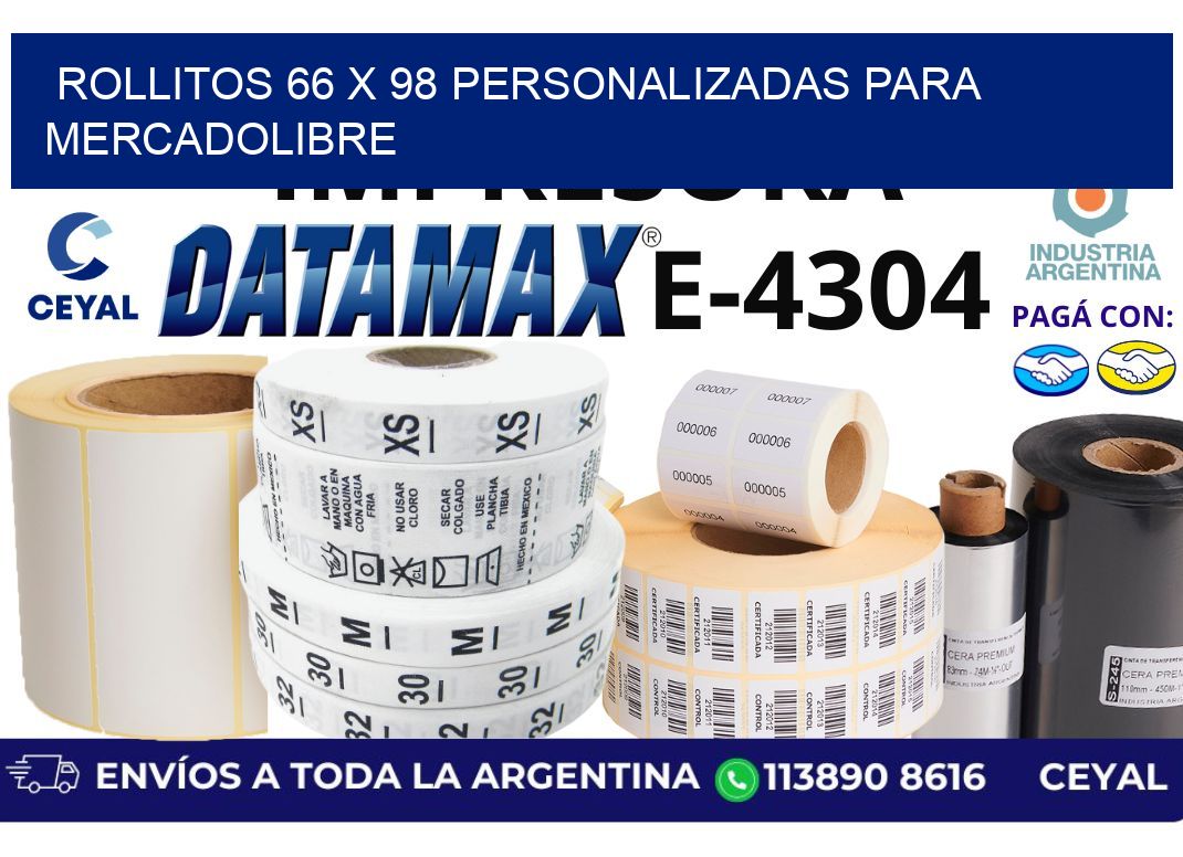 rollitos 66 x 98 personalizadas para mercadolibre