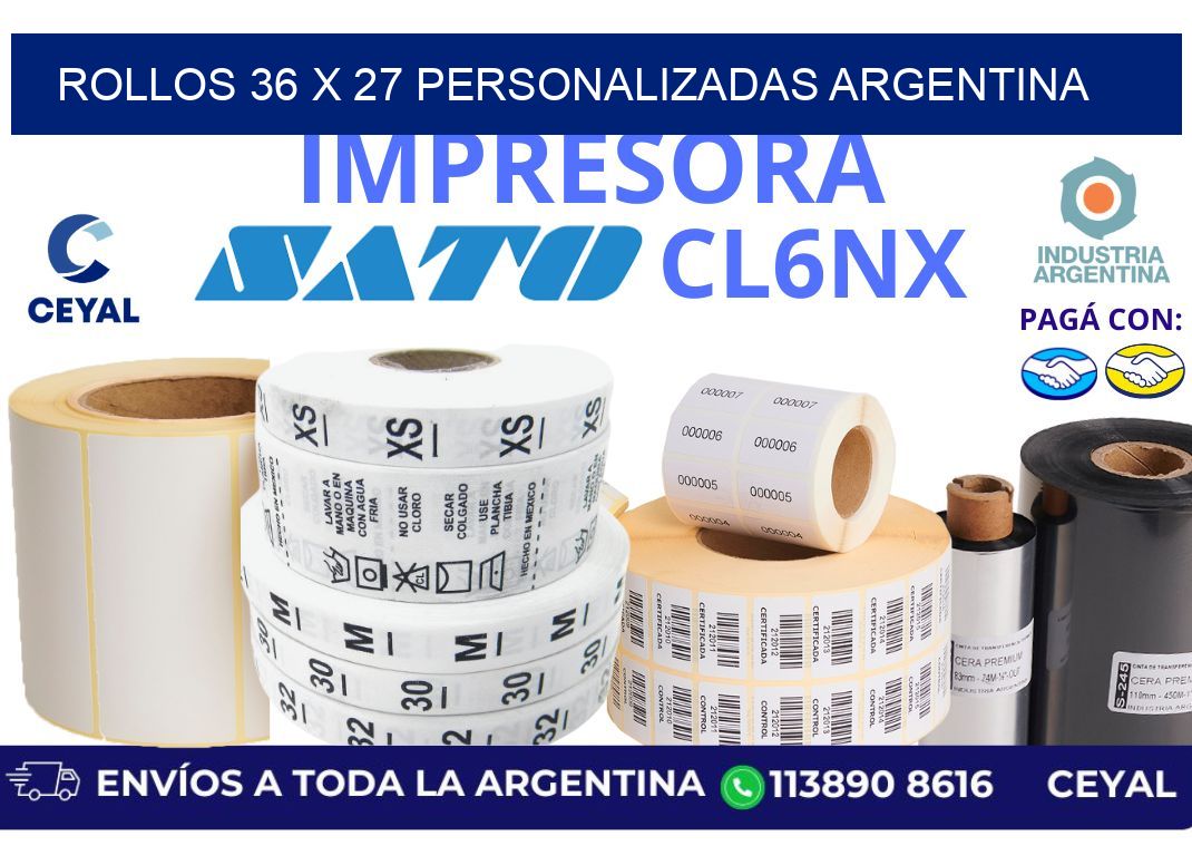 rollos 36 x 27 personalizadas argentina