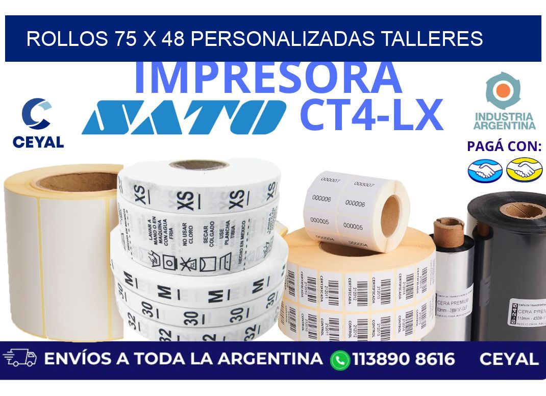 rollos 75 x 48 personalizadas talleres