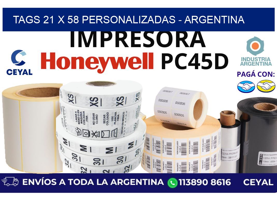 tags 21 x 58 personalizadas – Argentina