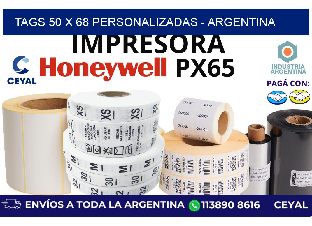 tags 50 x 68 personalizadas - Argentina