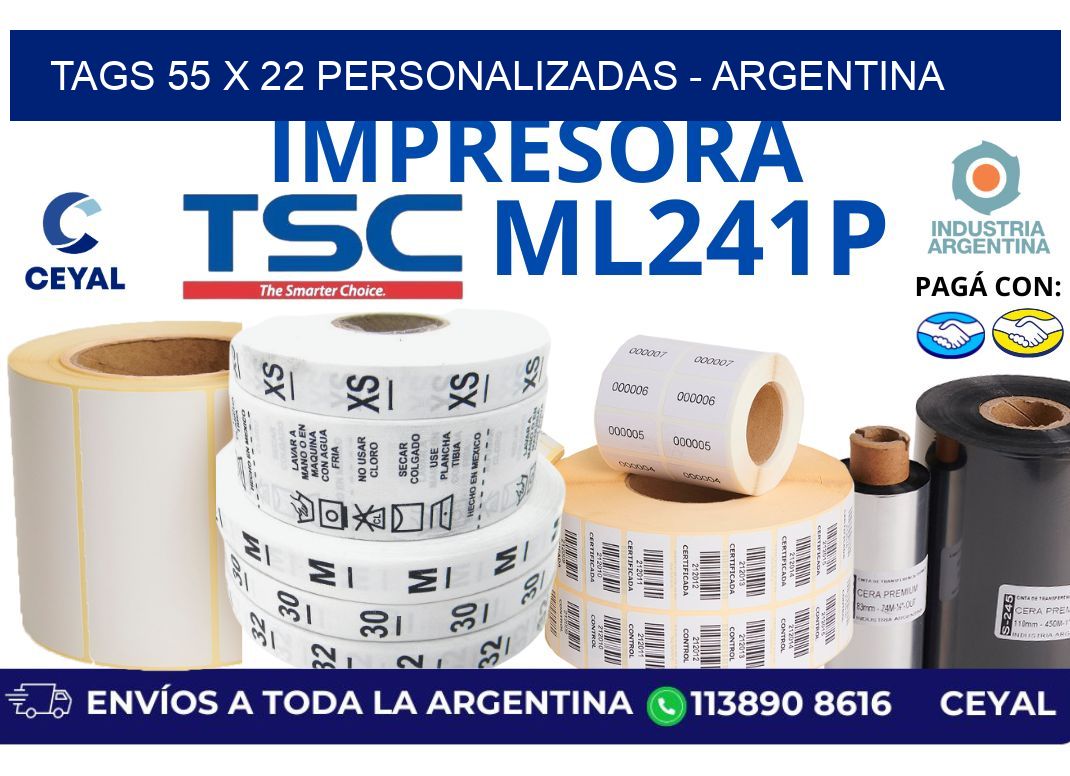 tags 55 x 22 personalizadas – Argentina