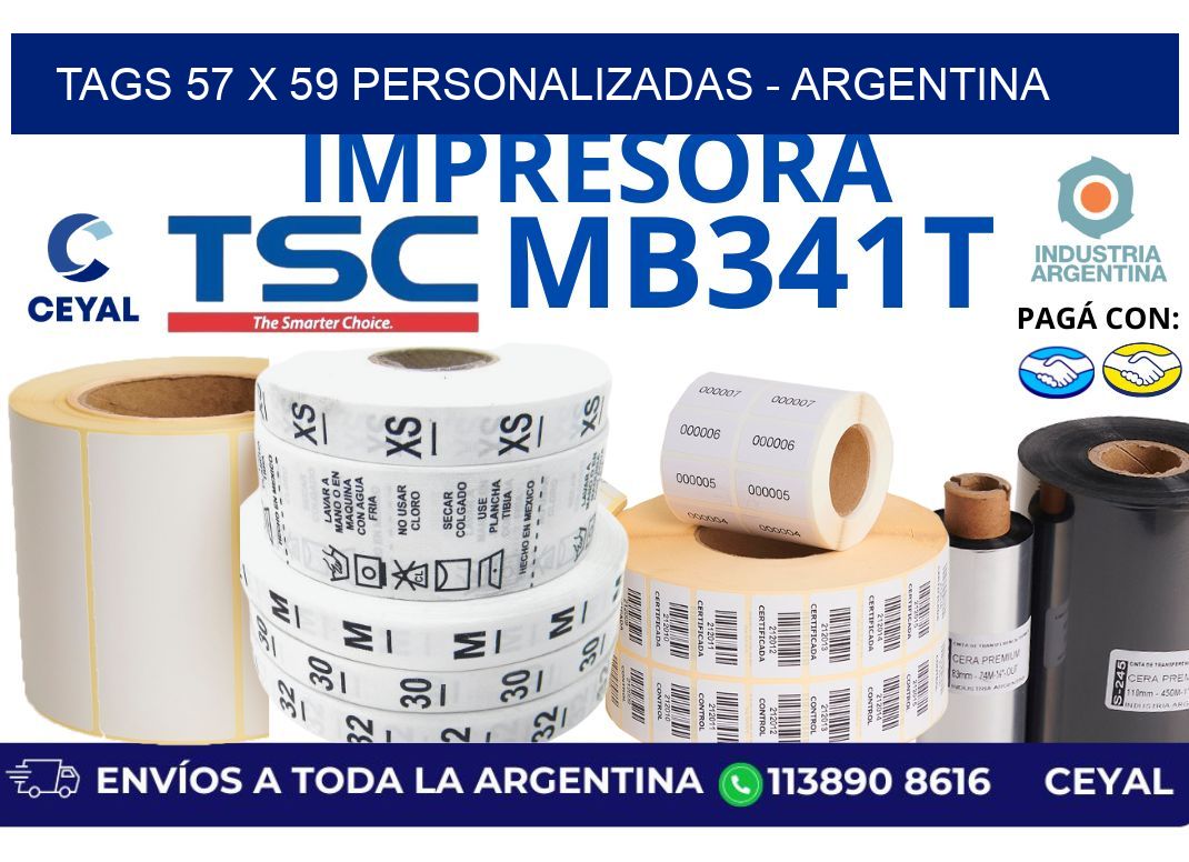 tags 57 x 59 personalizadas - Argentina