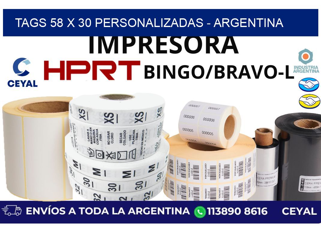 tags 58 x 30 personalizadas – Argentina