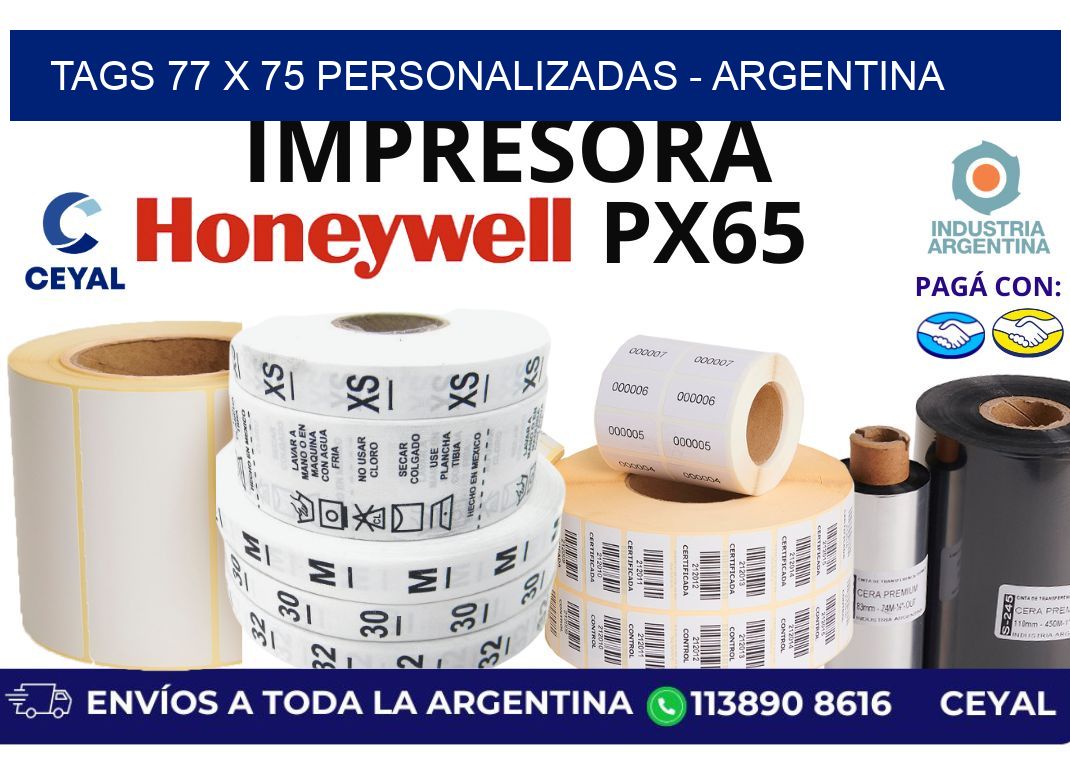 tags 77 x 75 personalizadas - Argentina