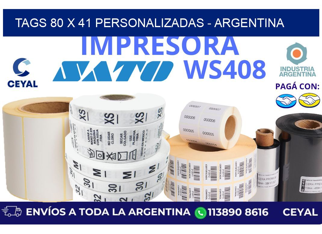 tags 80 x 41 personalizadas – Argentina