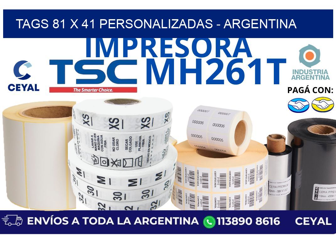 tags 81 x 41 personalizadas – Argentina
