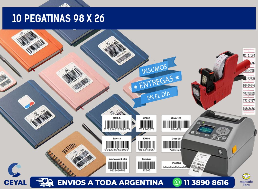 10 PEGATINAS 98 x 26