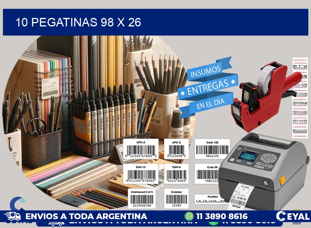 10 PEGATINAS 98 x 26