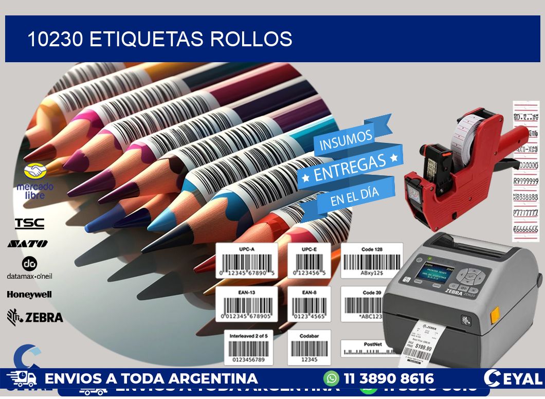 10230 etiquetas rollos