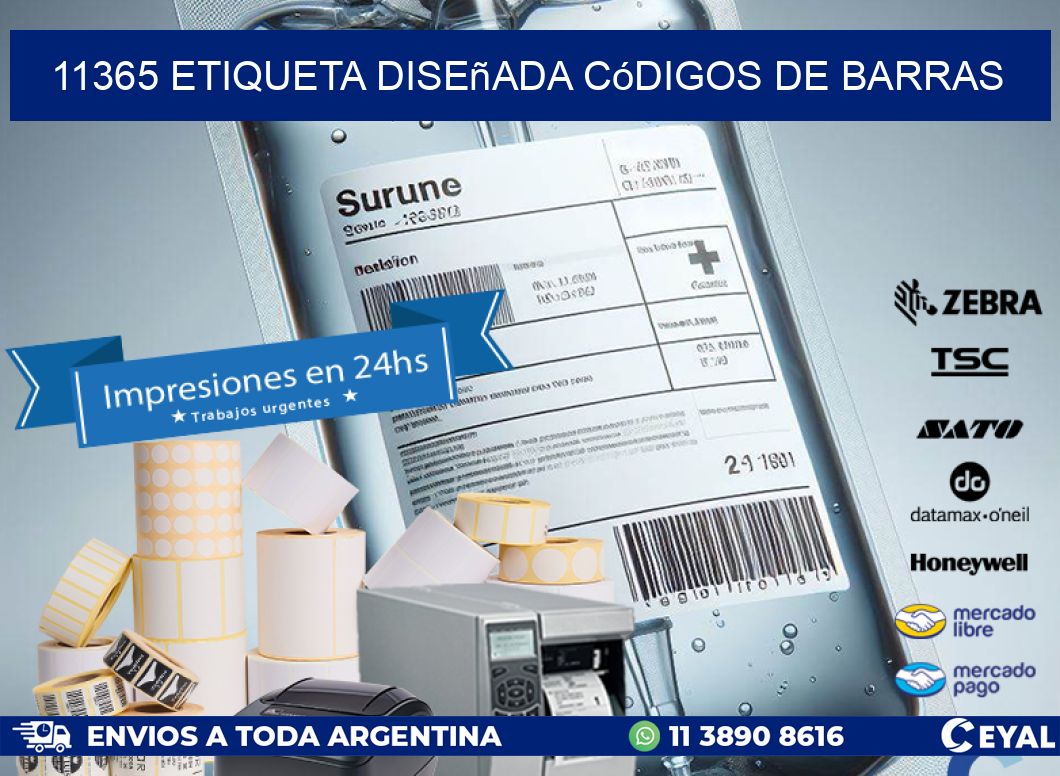 11365 etiqueta diseñada códigos de barras