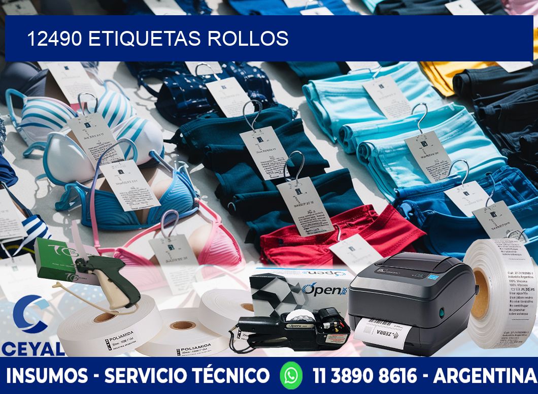 12490 etiquetas rollos