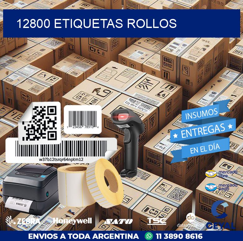 12800 Etiquetas rollos
