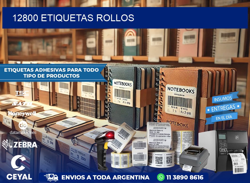 12800 Etiquetas rollos