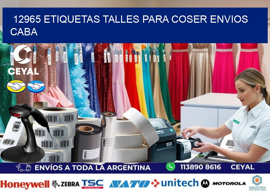 12965 ETIQUETAS TALLES PARA COSER ENVIOS CABA