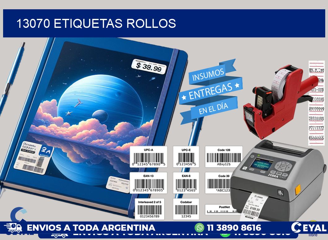 13070 etiquetas rollos
