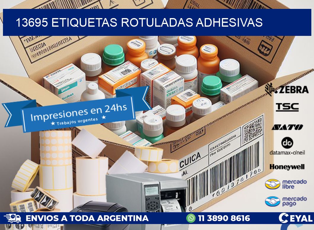 13695 etiquetas rotuladas adhesivas