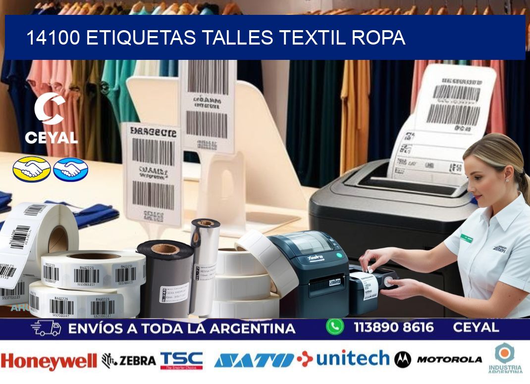 14100 ETIQUETAS TALLES TEXTIL ROPA