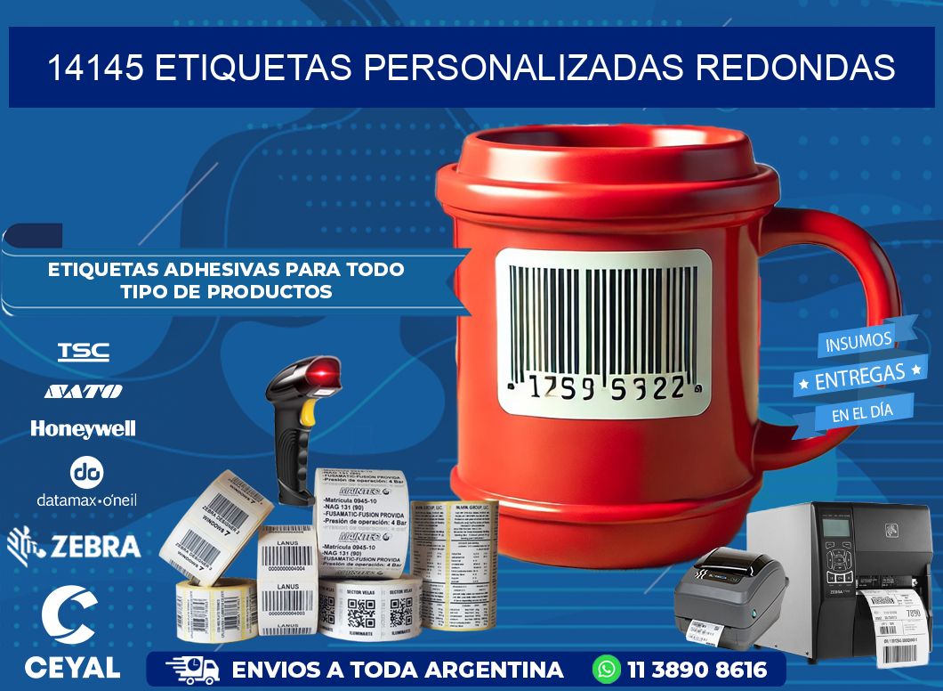 14145 Etiquetas personalizadas redondas
