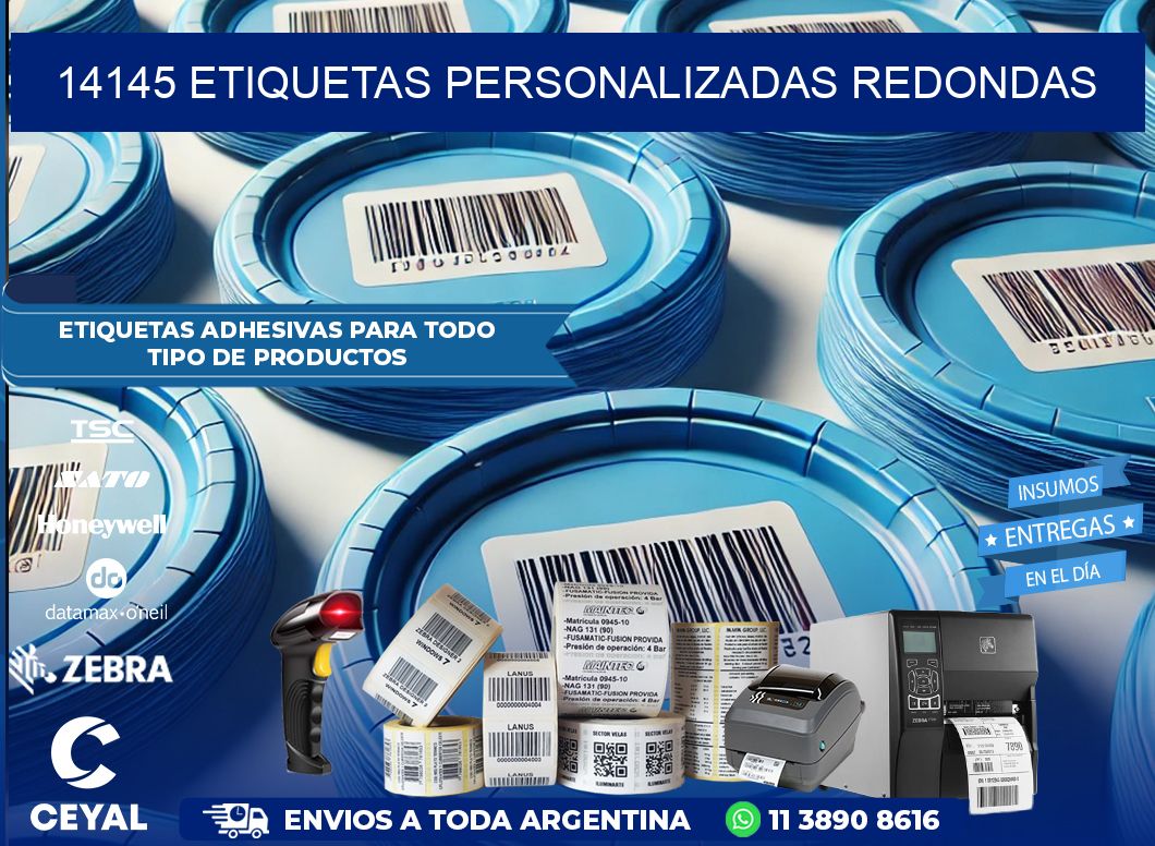 14145 Etiquetas personalizadas redondas