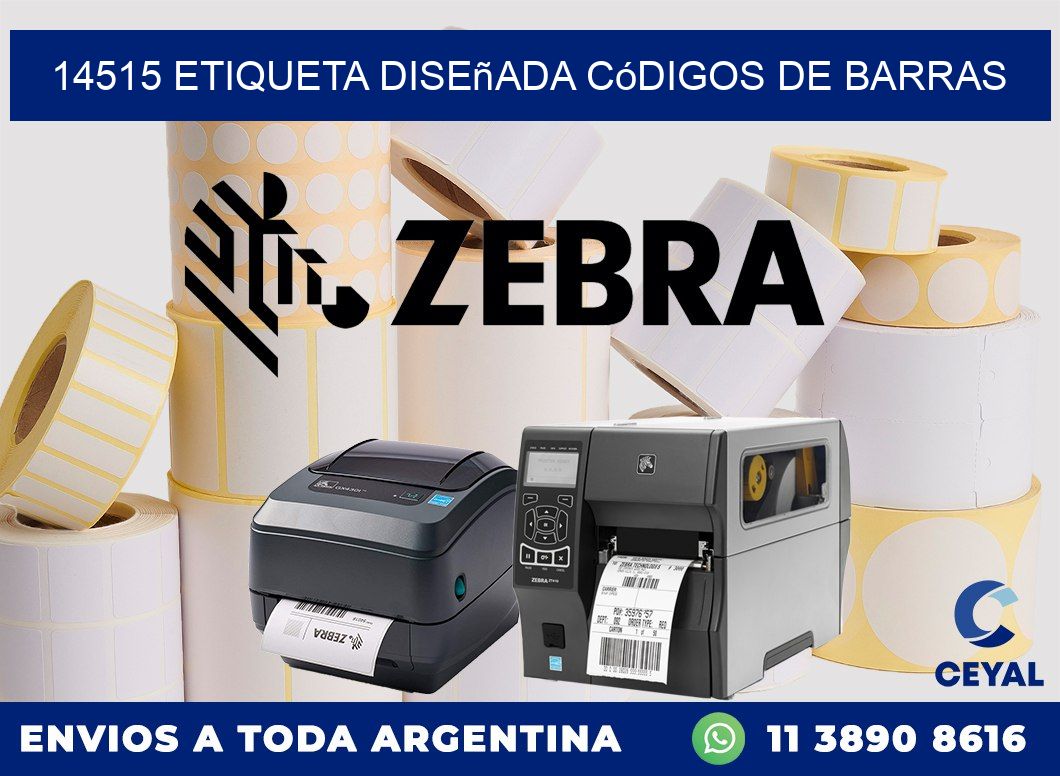 14515 etiqueta diseñada códigos de barras