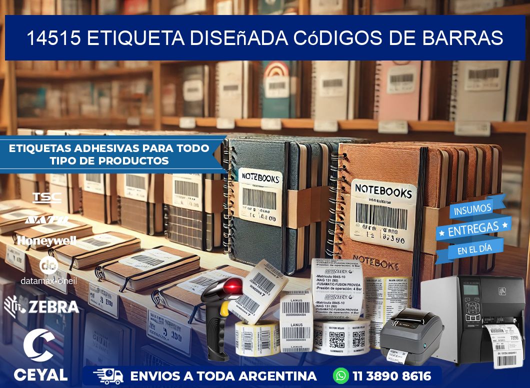 14515 etiqueta diseñada códigos de barras