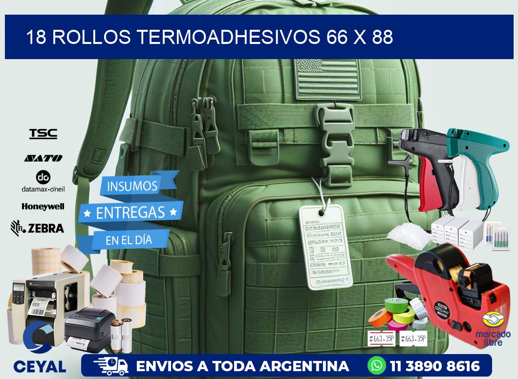 18 ROLLOS TERMOADHESIVOS 66 x 88